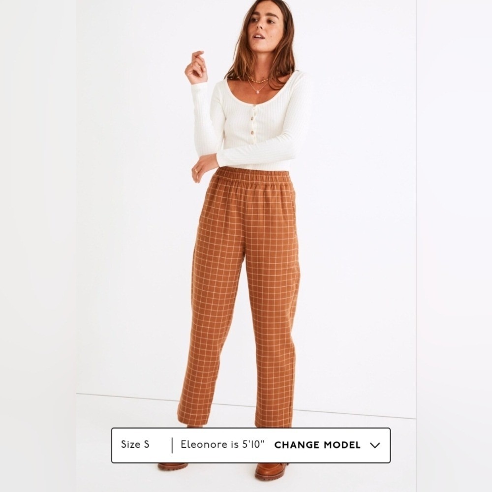 Madewell Waffle back Pull On High Rise Tapered Pants‎